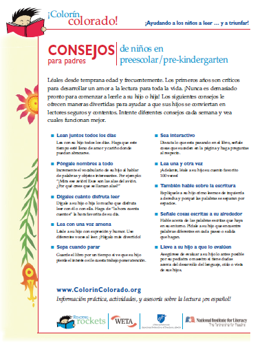 Preschool tip sheet