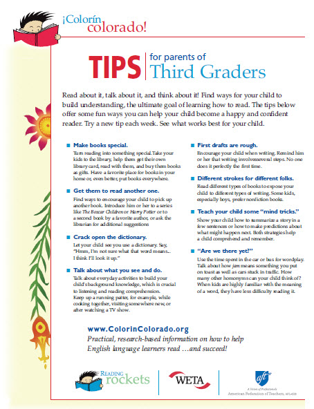 Third grade tip sheet