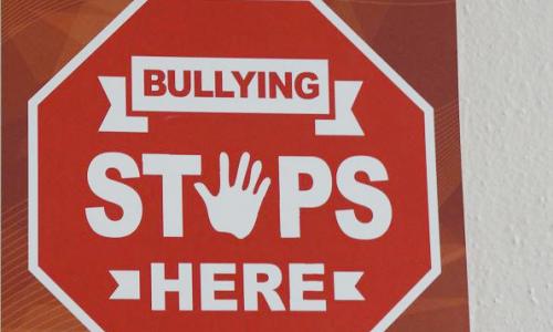 "Bullying stops here' sign