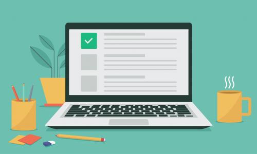 Laptop with a survey