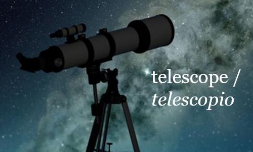 Telescope pointed towards galaxy