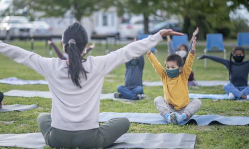 Return to Better: Resources for ELL Educators for Summer/Fall 2021 Kids Doing Yoga Outside