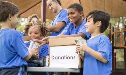 Kids collect donations