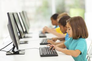 Children working on computers