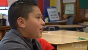 profile of boy talking