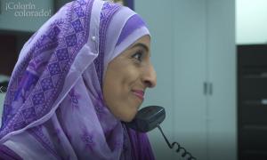 School registrar at the front desk