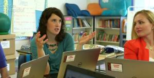 Katy Padilla in team meeting