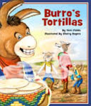Illustration of Burro making tortillas