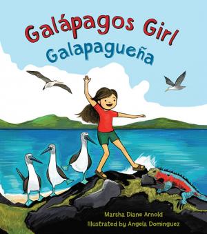 Young girl dancing on the Galapagos Islands