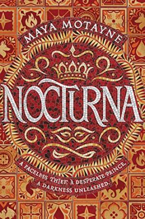 Elaborate orange, red, and white tiled illustration.