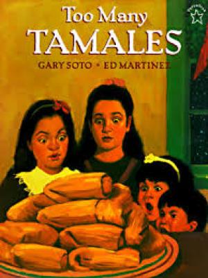Illustration of children pile of tamales