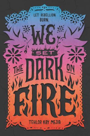 Illustration of a paper cutout showing birds, flames, and flowers.