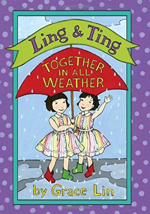 Ling and Ting under an umbrella