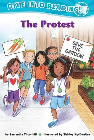 Illustration of diverse kids marching with a sign that says "Save the Garden"