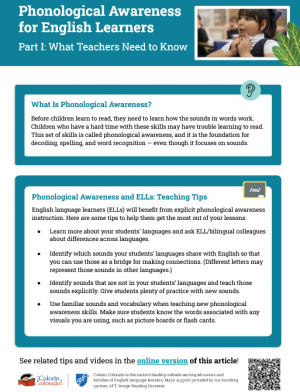 Phonological Awareness and English Language Learners