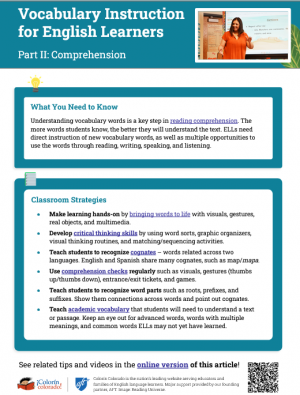 Vocabulary Instruction for ELLs