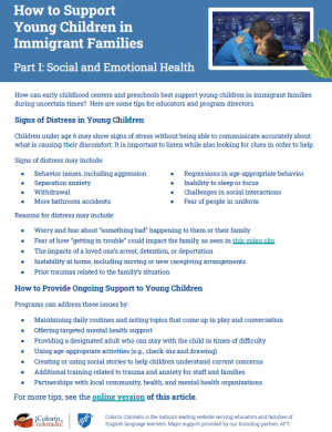 How to Support Young Children in Immigrant Families