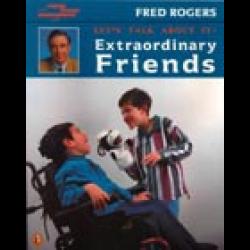 Child talks to another child in a wheelchair