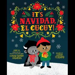 It's Navidad, El Cucuy! Young boy with Cucuy at Christmas
