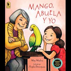 Girl with her grandmother and a parrot