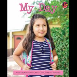 Young girl with backpack on