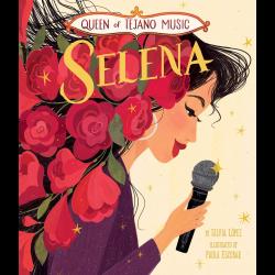 Painting of Selena with roses coming from her hair