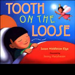 Tooth on the Loose Girl sleeping near tooth fairy