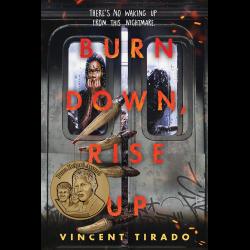 Burn Down, Rise Up Scared person looking out of subway