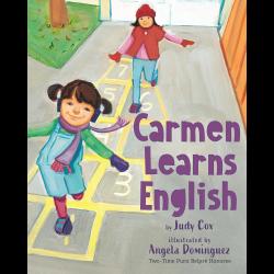 Carmen Learns English Young girl playing hopscotching