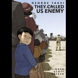 Drawing of a boy looking at reader while in line to enter a "relocation center.". Drawing of a boy looking at reader while in line to enter a "relocation center.".