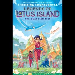 Young girl running with guardians behind her