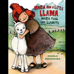 Illustration of a young Andean girl with her llama