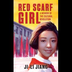 Young girl in red scarf