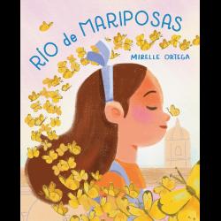 Río de mariposas Girl surrounded by yellow butterflies