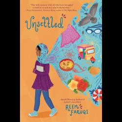 Unsettled Young woman with everyday objects flowing from her head scarf