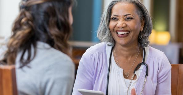 School nurse in a conversation