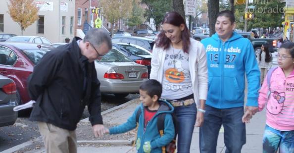 Principal greeting family