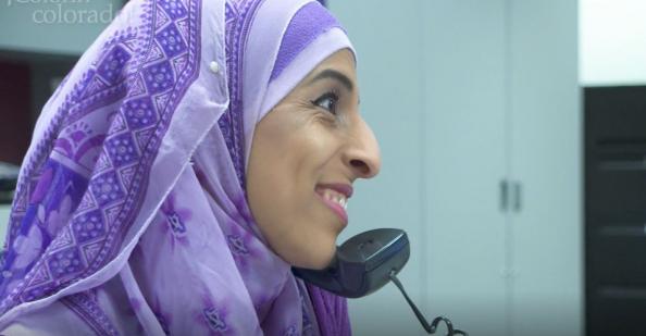 Front office staff using the phone