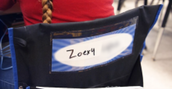 Student name on chair