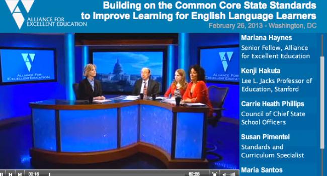Screenshot of the Alliance for Excellent Education webinar.